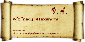 Várady Alexandra névjegykártya