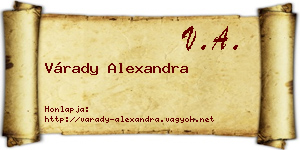 Várady Alexandra névjegykártya