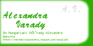alexandra varady business card